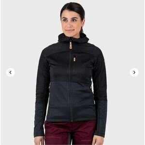 Fjallraven Black Abisko Trail Fleece Hoodie Jacket Women's XS